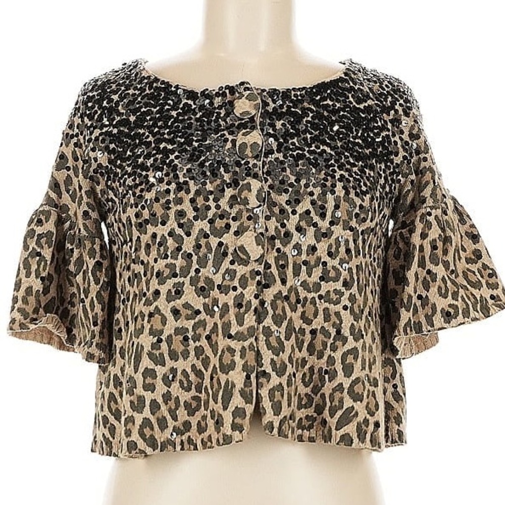 LaRok Black and Tan Leopard cardigan